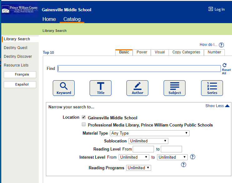 Library catalog