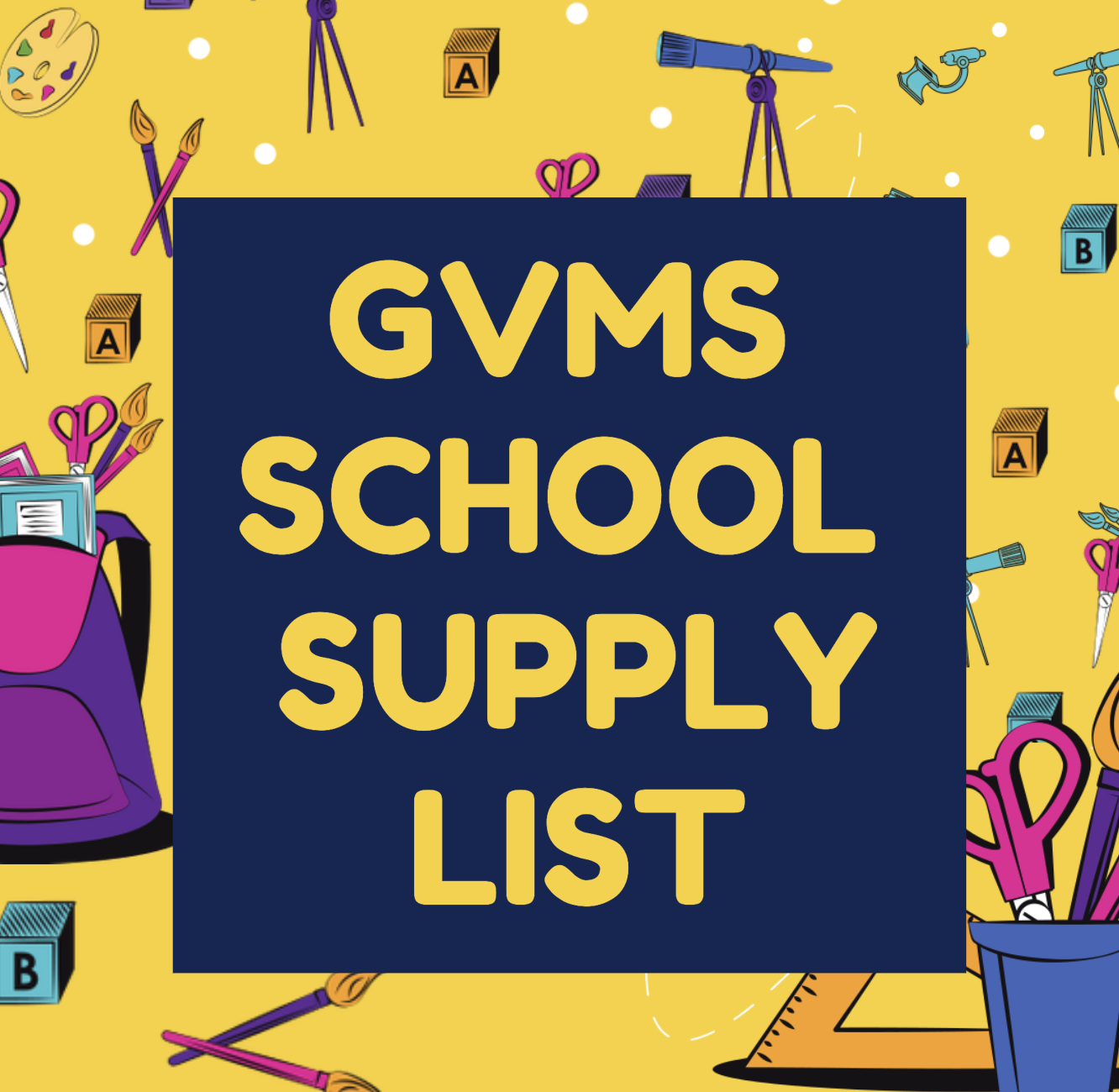 GVMS School Supply List 